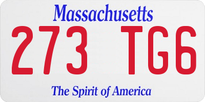 MA license plate 273TG6