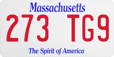 MA license plate 273TG9