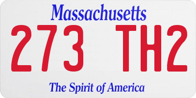 MA license plate 273TH2