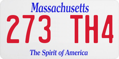 MA license plate 273TH4
