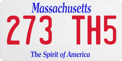 MA license plate 273TH5