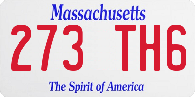 MA license plate 273TH6