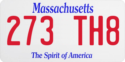 MA license plate 273TH8