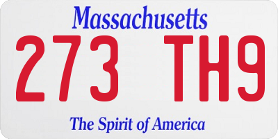 MA license plate 273TH9