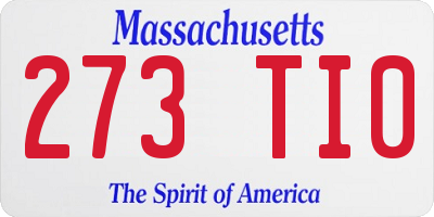 MA license plate 273TI0