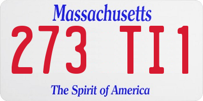 MA license plate 273TI1