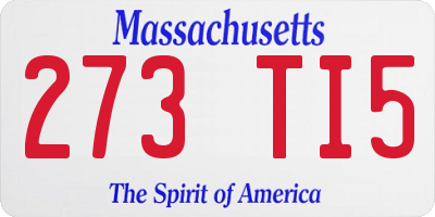 MA license plate 273TI5