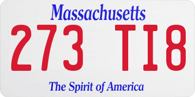 MA license plate 273TI8