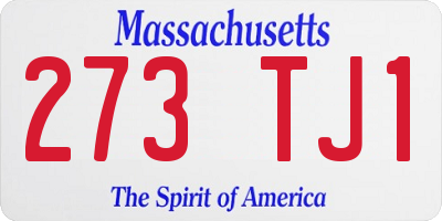MA license plate 273TJ1