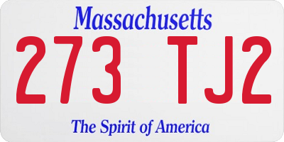 MA license plate 273TJ2