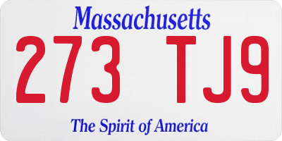 MA license plate 273TJ9