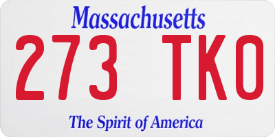 MA license plate 273TK0