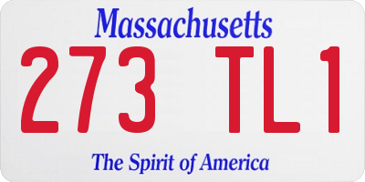 MA license plate 273TL1