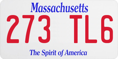 MA license plate 273TL6