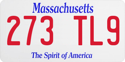 MA license plate 273TL9