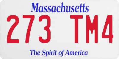 MA license plate 273TM4
