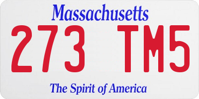 MA license plate 273TM5