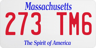 MA license plate 273TM6