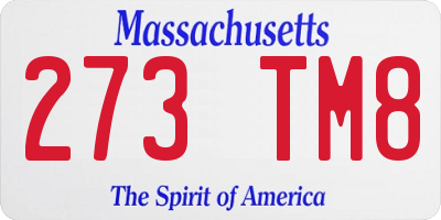 MA license plate 273TM8