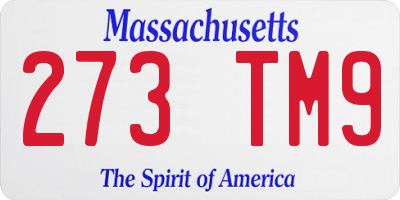 MA license plate 273TM9