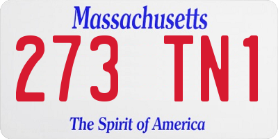 MA license plate 273TN1