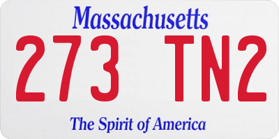 MA license plate 273TN2