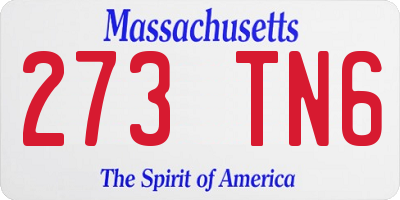 MA license plate 273TN6