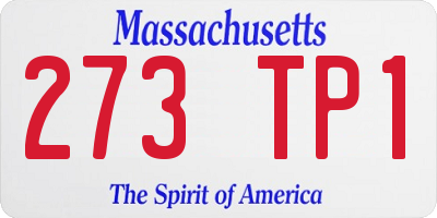 MA license plate 273TP1
