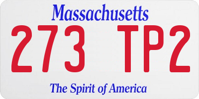 MA license plate 273TP2
