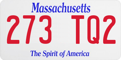 MA license plate 273TQ2
