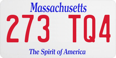 MA license plate 273TQ4