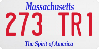 MA license plate 273TR1