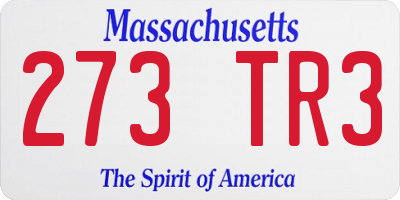 MA license plate 273TR3