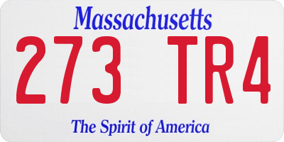 MA license plate 273TR4