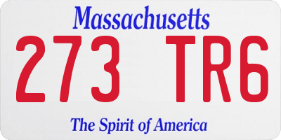 MA license plate 273TR6