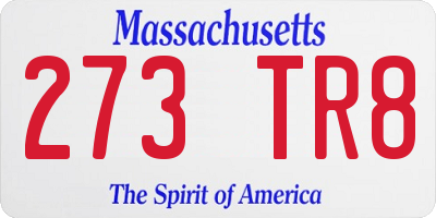 MA license plate 273TR8
