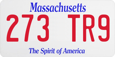 MA license plate 273TR9