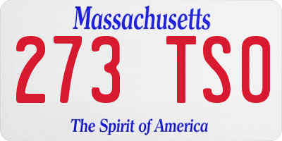 MA license plate 273TS0