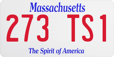 MA license plate 273TS1
