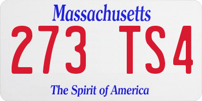 MA license plate 273TS4