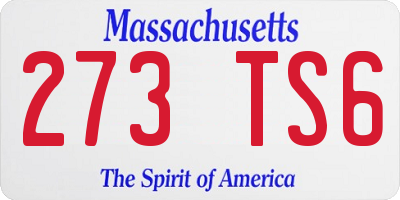 MA license plate 273TS6