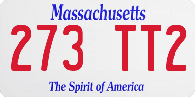MA license plate 273TT2
