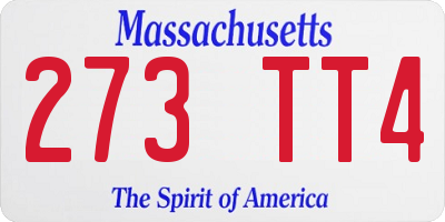 MA license plate 273TT4