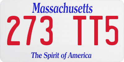 MA license plate 273TT5