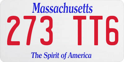 MA license plate 273TT6