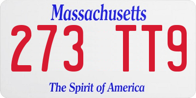 MA license plate 273TT9