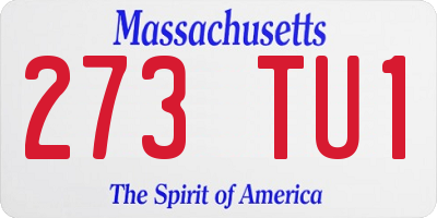 MA license plate 273TU1