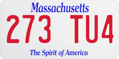 MA license plate 273TU4