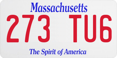 MA license plate 273TU6