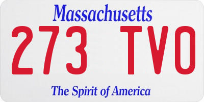 MA license plate 273TV0